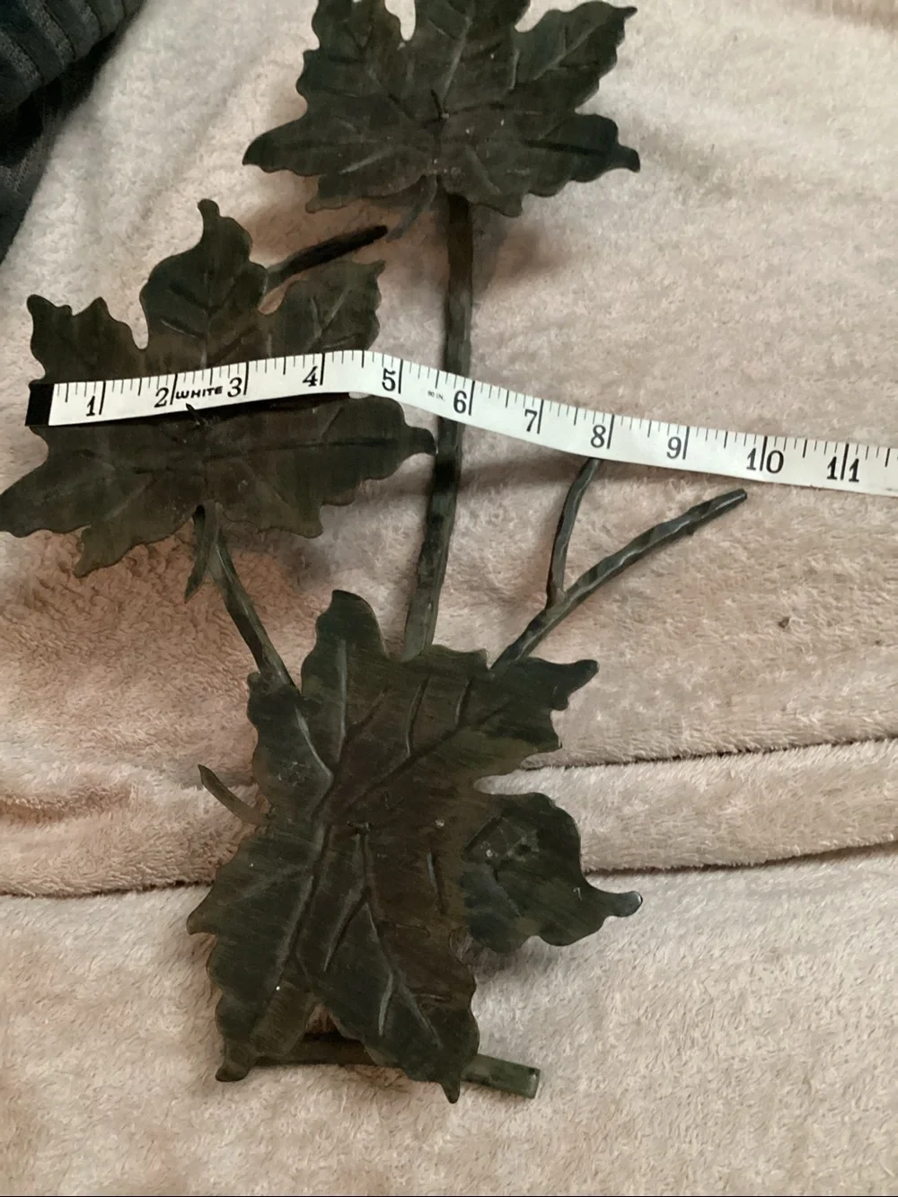 Rustic Decorative Metal Maple Leaf three tiered candle holder stand